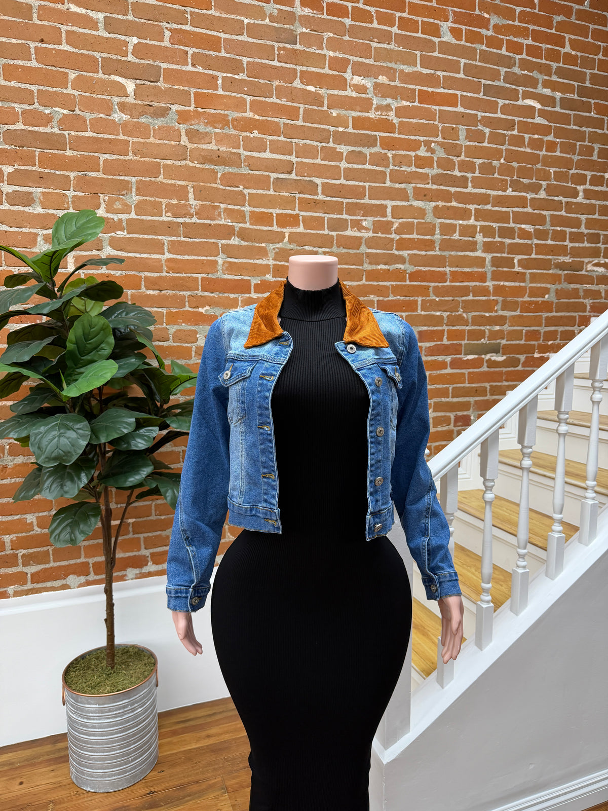 Her Era Denim Jacket(Brown)