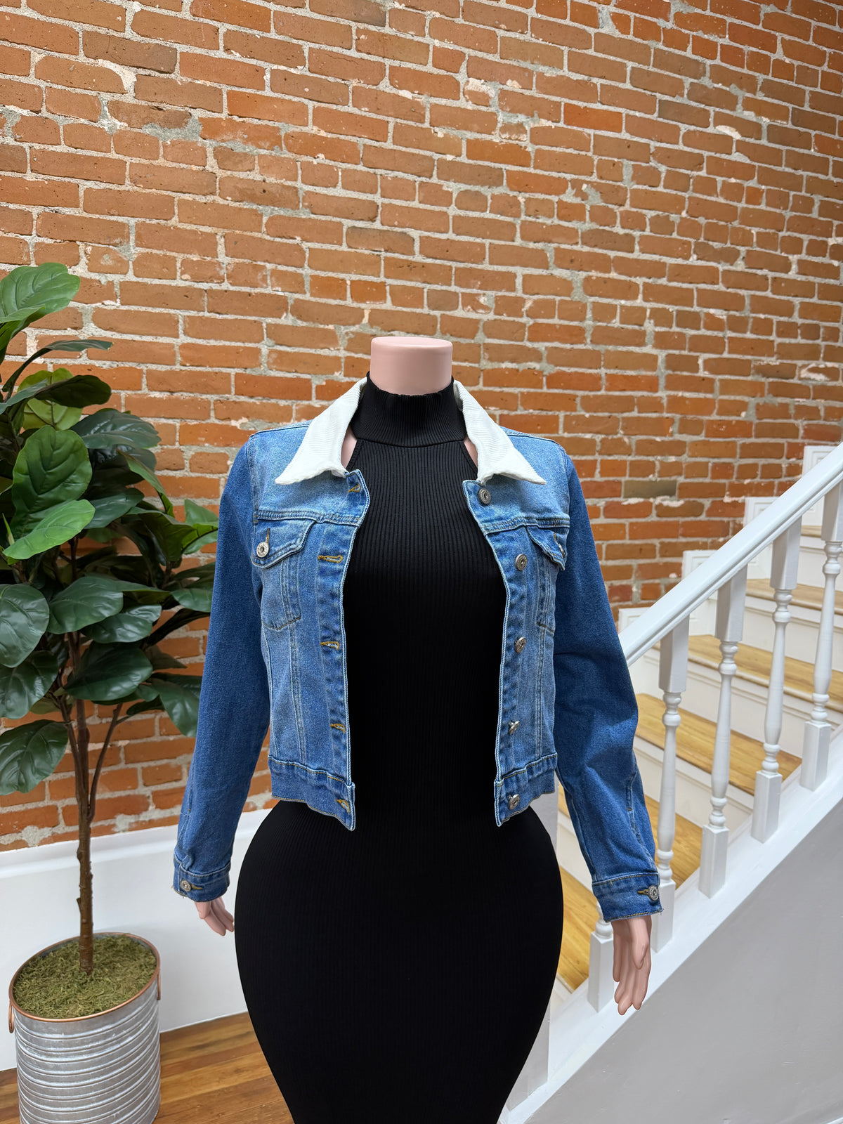 Her Era Denim Jacket(White)