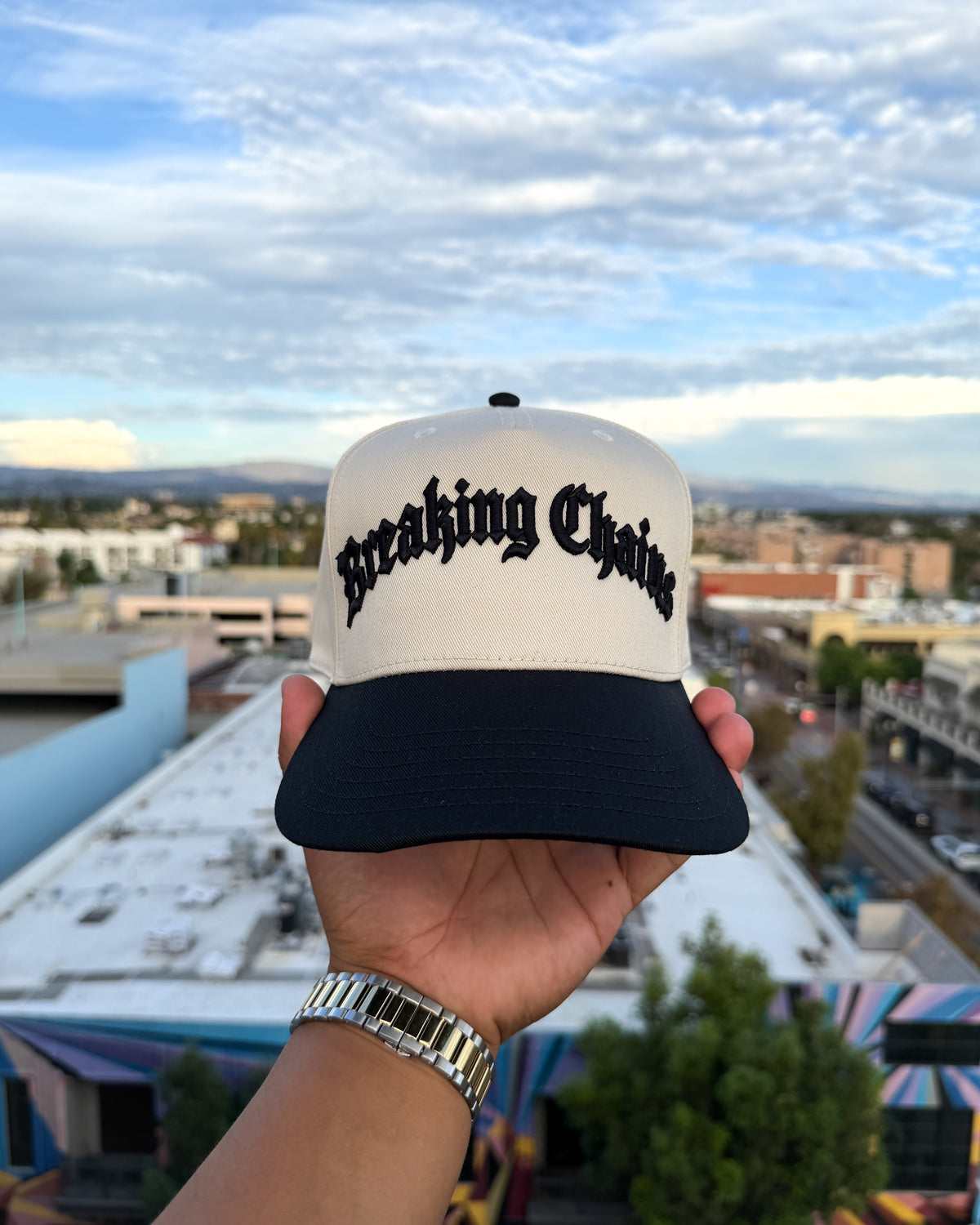 Breaking Chains Hat (Beige & Black)